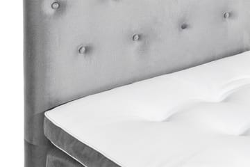 Ella Sängpaket 90x200 cm Knapp Gavel - Ljusgrå/Sammet - Möbler - Säng - Enkelsäng