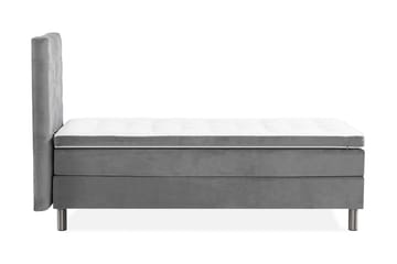 Ella Sängpaket 90x200 cm Rutig Gavel - Ljusgrå/Sammet - Möbler - Säng - Enkelsäng