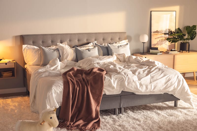 Familjesäng Sängpaket Rebeca 240x200 cm - (+Fler val) Ljusgrå - Möbler - Säng - Kontinentalsäng