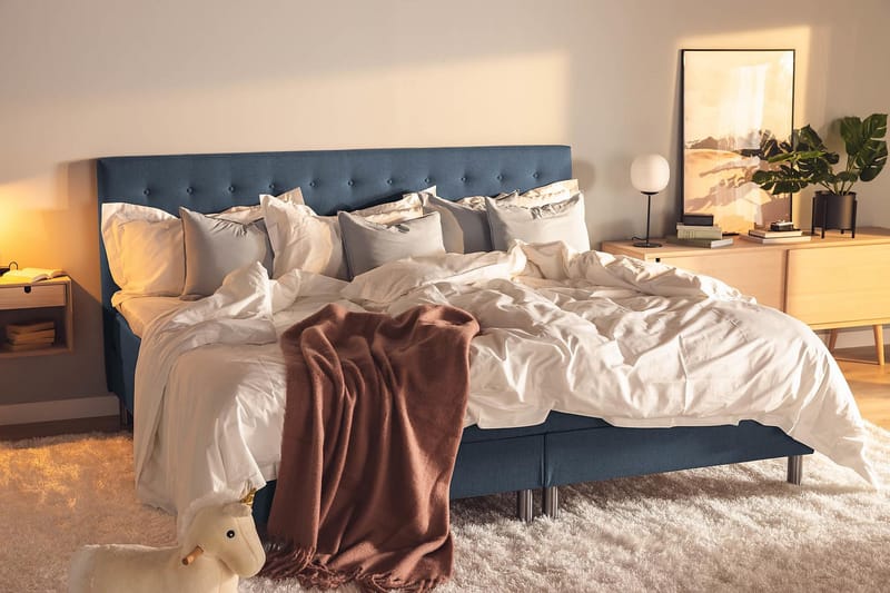 Familjesäng Sängpaket Rebeca 240x200 cm - (+Fler val) Mörkblå - Möbler - Säng - Kontinentalsäng