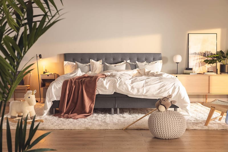 Familjesäng Sängpaket Rebeca 240x200 cm - (+Fler val) Mörkgrå - Möbler - Säng - Kontinentalsäng