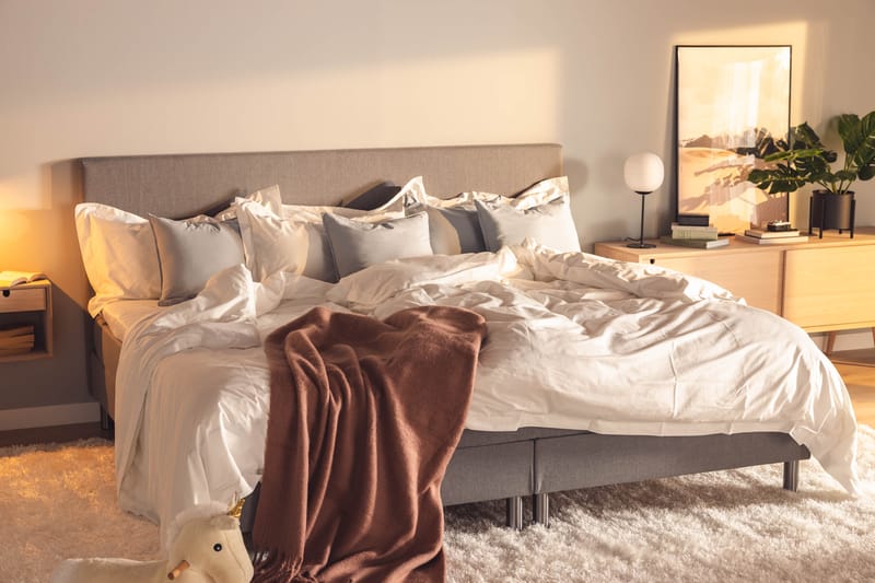 Familjesäng Sängpaket Rebeca 240x210 cm - (+Fler val) Ljusgrå - Möbler - Säng - Kontinentalsäng