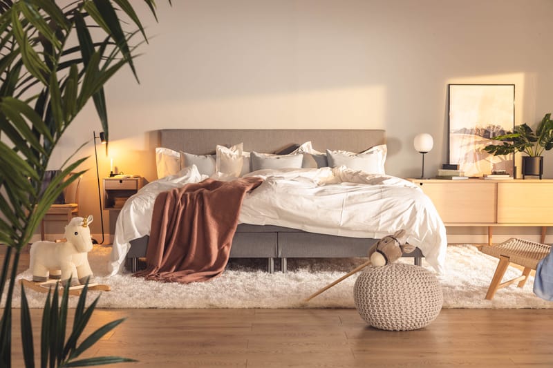 Familjesäng Sängpaket Rebeca 240x210 cm - (+Fler val) Ljusgrå - Möbler - Säng - Kontinentalsäng