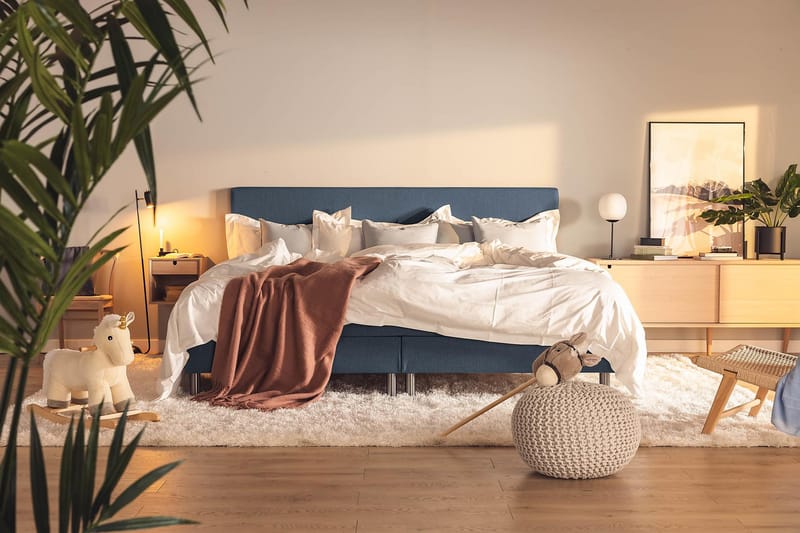 Familjesäng Sängpaket Rebeca 240x210 cm - (+Fler val) Mörkblå - Möbler - Säng - Kontinentalsäng