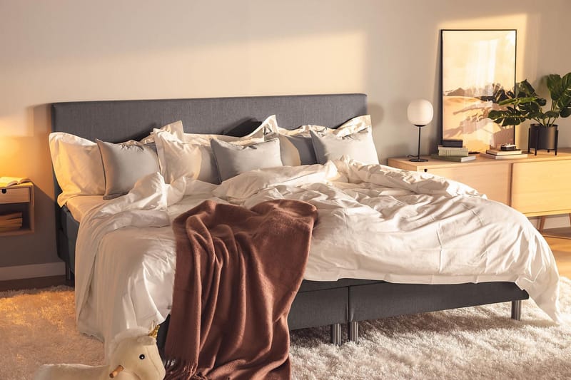 Familjesäng Sängpaket Rebeca 240x210 cm - (+Fler val) Mörkgrå - Möbler - Säng - Kontinentalsäng