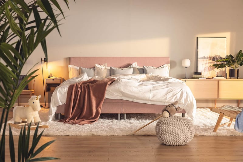 Familjesäng Sängpaket Rebeca 240x210 cm - (+Fler val) Rosa - Möbler - Säng - Kontinentalsäng