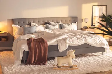 Familjesäng Sängpaket Rebeca 280x200 cm - (+Fler val) Ljusgrå - Möbler - Säng - Kontinentalsäng