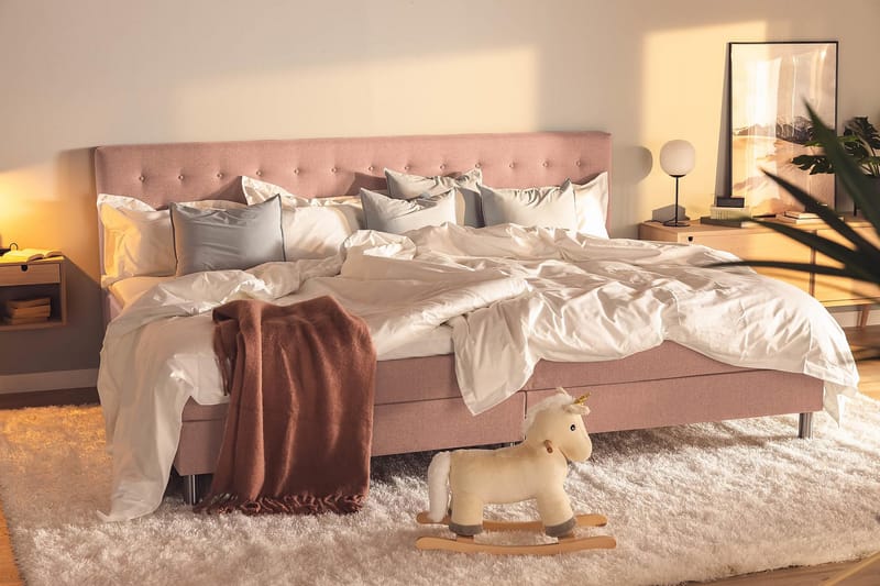 Familjesäng Sängpaket Rebeca 280x200 cm - (+Fler val) Rosa - Möbler - Säng - Kontinentalsäng