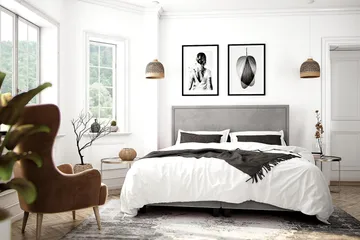 Faylor Lyx Velvet 180x200 cm - Ljusgrå - Möbler - Säng - Kontinentalsäng