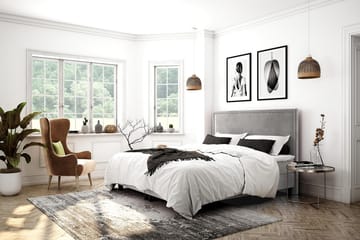 Faylor Lyx Velvet 180x200 cm - Ljusgrå - Möbler - Säng - Kontinentalsäng