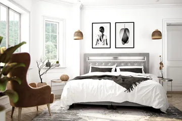 Faylor Lyx Velvet Sängpaket 180x200 - Ljusgrå - Möbler - Säng - Kontinentalsäng