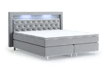 Faylor Lyx Velvet Sängpaket 180x200 - Ljusgrå - Möbler - Säng - Kontinentalsäng