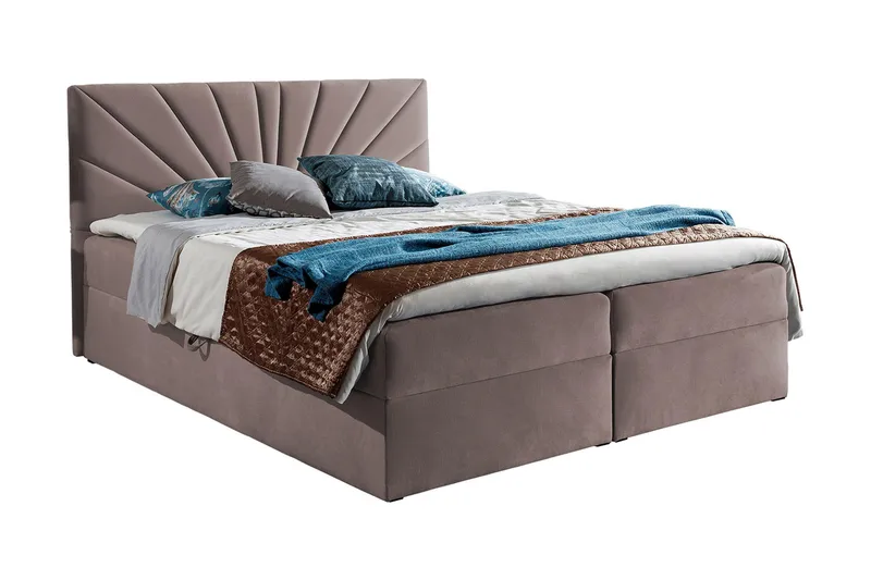 Frusci Sängpaket – Kontinentalsäng 120x200 cm med Förvaring och Sänggavel, Rosa