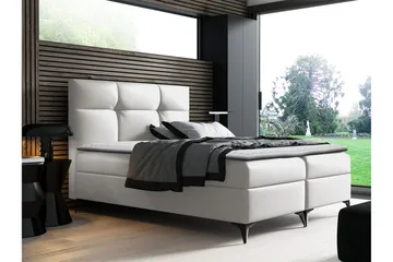 Galtebol Kontinentalsäng 200x200 cm LED-belysning - Vit - Möbler - Säng - Kontinentalsäng