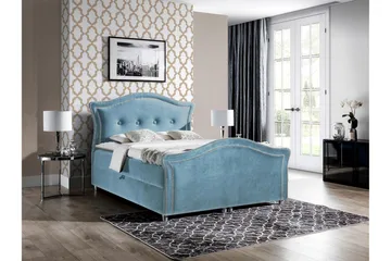 Hestra Lux Kontinentalsäng 200x200 cm LED-belysning - Blå - Möbler - Säng - Kontinentalsäng