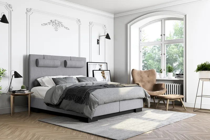 HVILA Lyx Kontinentalsäng 120x200 - Ljusgrå - Möbler - Säng - Kontinentalsäng