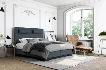 HVILA Lyx Kontinentalsäng 180x200 - Mörkblå - Möbler - Säng - Kontinentalsäng