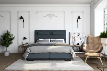 HVILA Lyx Kontinentalsäng 180x200 - Mörkblå - Möbler - Säng - Kontinentalsäng