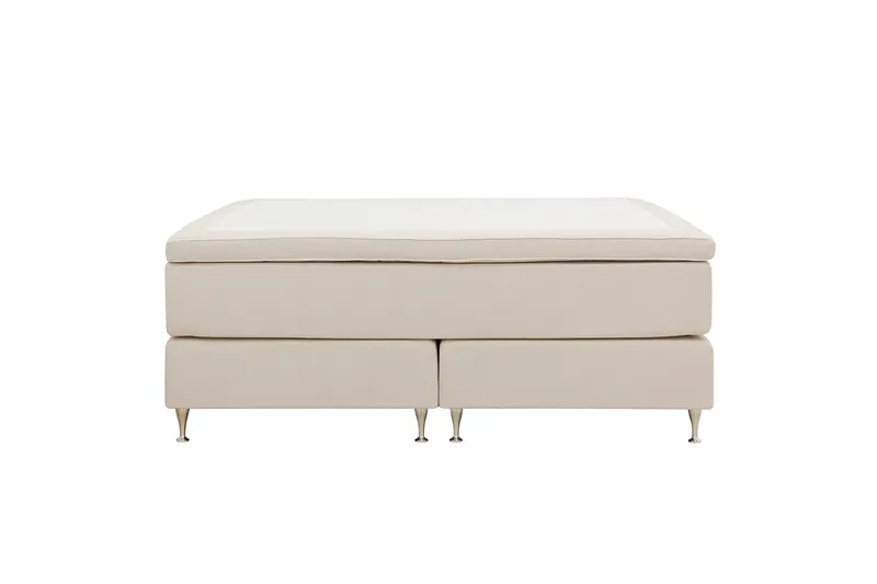 HVILA Premium Kontinentalsäng 160x200 cm, Ljusbeige Tyg