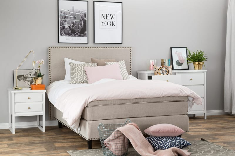 Jolie Komplett Sängpaket 140x200 cm - Beige - Möbler - Säng - Kontinentalsäng