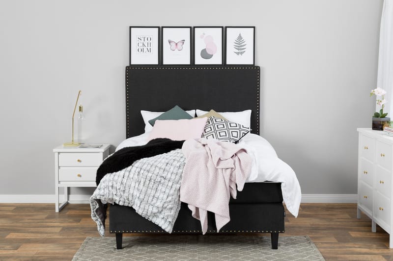 Jolie Komplett Sängpaket 160x200 cm - Svart - Möbler - Säng - Kontinentalsäng