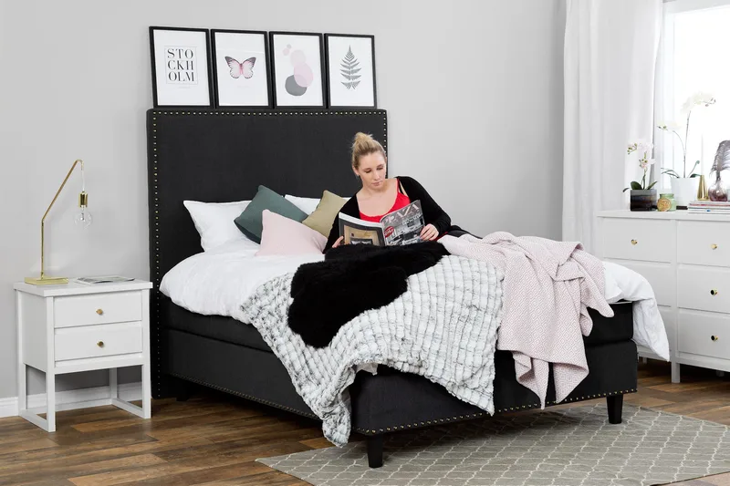 Jolie Komplett Sängpaket 160x200 cm - Svart - Möbler - Säng - Kontinentalsäng