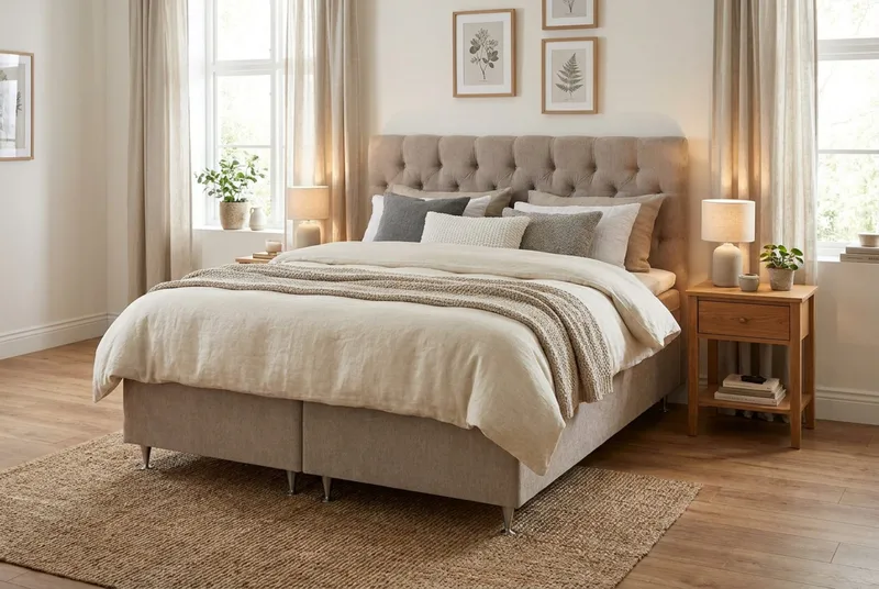 Joluma Kontinentalsäng Fast 180x200 cm - (+Fler val) 180x200 cm Beige - Möbler - Säng - Enkelsäng