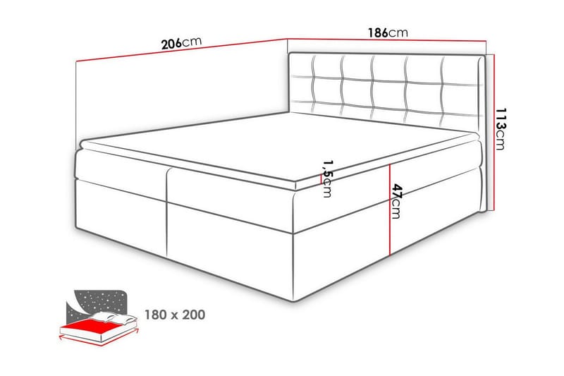 Kintore Kontinentalsäng 180x200 cm - Möbler - Säng - Kontinentalsäng