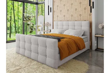 Kleos Kontinentalsäng 140x200cm med Sänggavel - Ljusgrå - Möbler - Säng - Kontinentalsäng