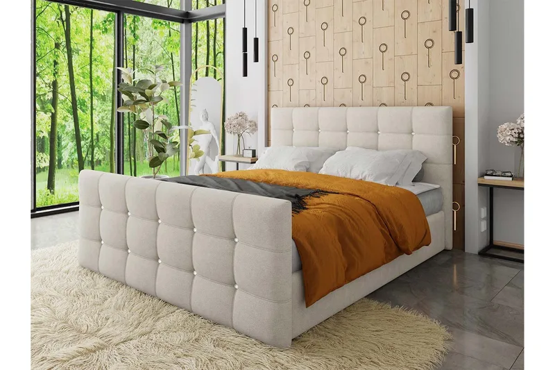 Kleos Kontinentalsäng 180x200cm med Sänggavel - Beige - Möbler - Säng - Kontinentalsäng