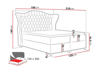 Komplett Sängpaket – Kontinentalsäng 120x200 cm i Tyg med Förvaring och Sänggavel + Bäddmadrass med Fasthetsgrad Medium - Brun - Möbler - Säng - Kontinentalsäng