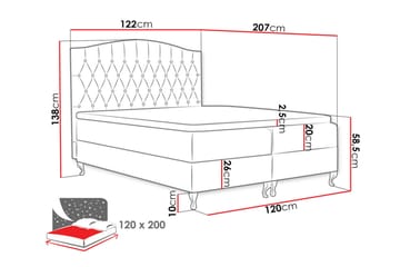 Komplett Sängpaket – Kontinentalsäng 120x200 cm i Tyg med Förvaring och Sänggavel + Bäddmadrass med Fasthetsgrad Medium - Grön - Möbler - Säng - Kontinentalsäng