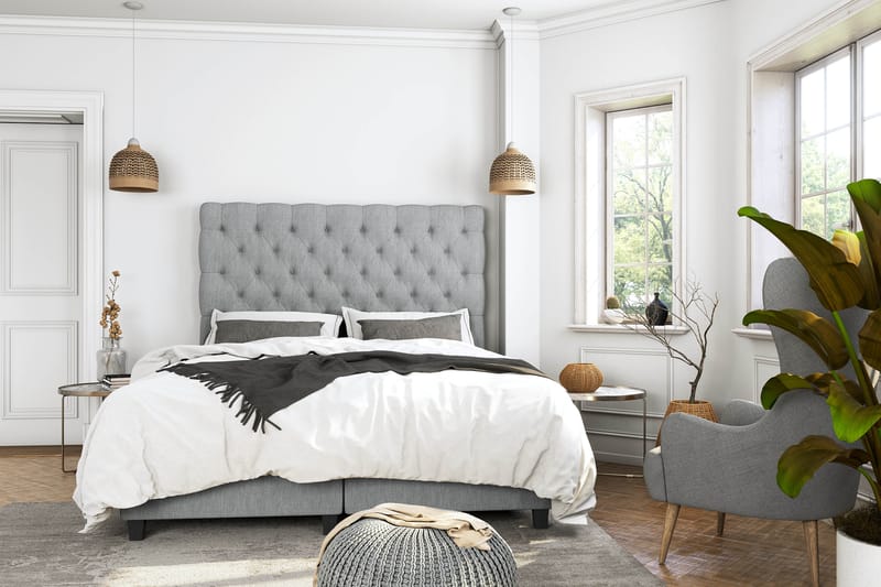 Komplett Sängpaket Boxford Säng med Förvaring 105x200 - Ljusgrå (+Fler val) - Möbler - Säng - Kontinentalsäng
