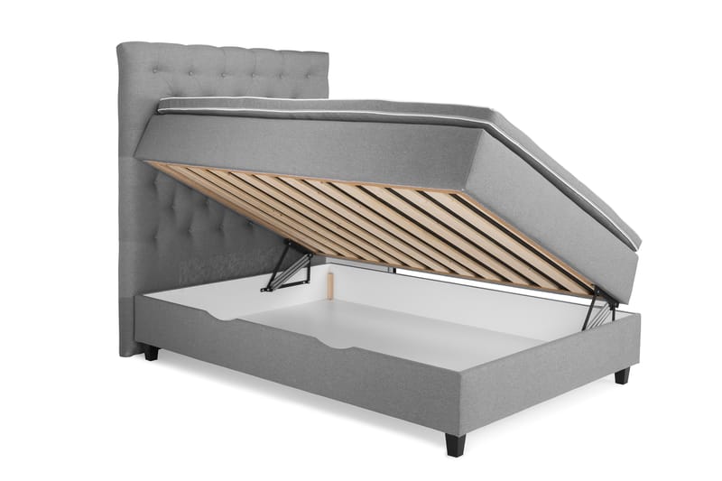 Komplett Sängpaket Boxford Säng med Förvaring 140x200 - Ljusgrå (+Fler val) - Möbler - Säng - Kontinentalsäng