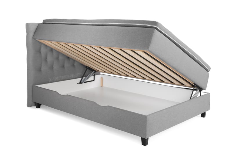 Komplett Sängpaket Boxford Säng med Förvaring 140x200 - Ljusgrå (+Fler val) - Möbler - Säng - Kontinentalsäng