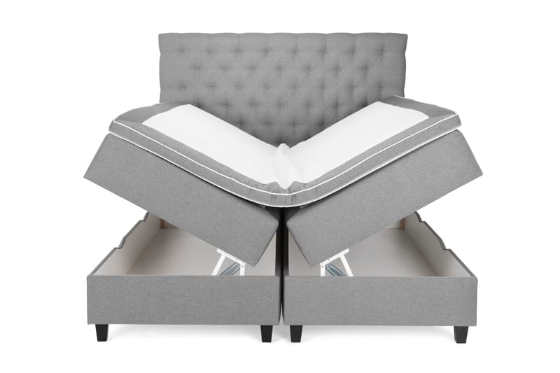 Komplett Sängpaket Boxford Säng med Förvaring 160x200 - Ljusgrå (+Fler val) - Möbler - Säng - Säng med förvaring