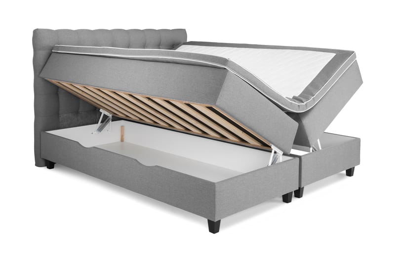 Komplett Sängpaket Boxford Säng med Förvaring 160x200 - Ljusgrå (+Fler val) - Möbler - Säng - Kontinentalsäng