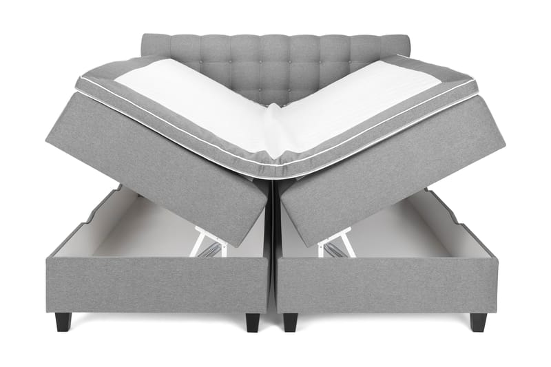 Komplett Sängpaket Boxford Säng med Förvaring 160x200 - Ljusgrå (+Fler val) - Möbler - Säng - Kontinentalsäng