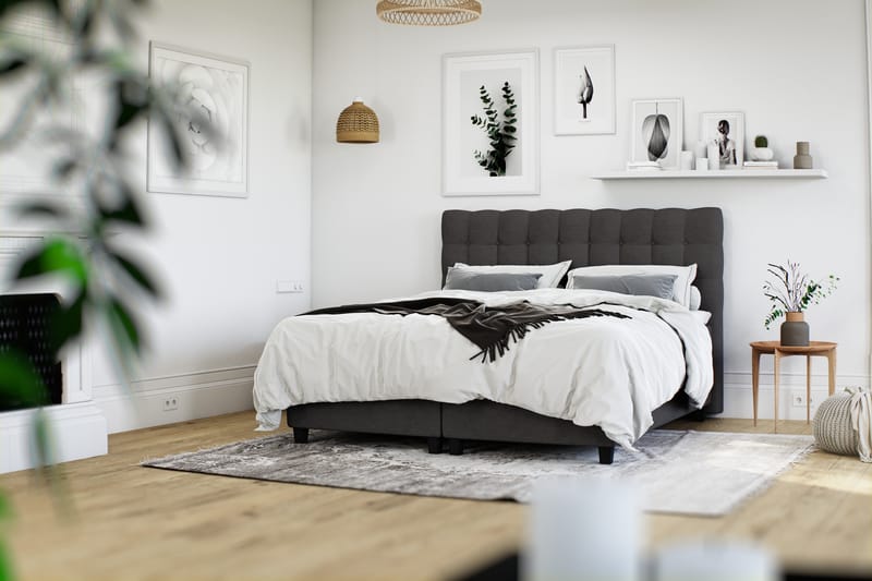 Komplett Sängpaket Boxford Säng med Förvaring 160x200 - Mörkgrå (+Fler val) - Möbler - Säng - Kontinentalsäng