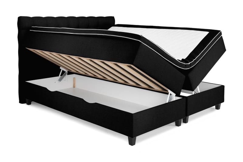 Komplett Sängpaket Boxford Säng med Förvaring 160x200 - Svart (+Fler val) - Kontinentalsäng - Enkelsäng - Komplett sängpaket