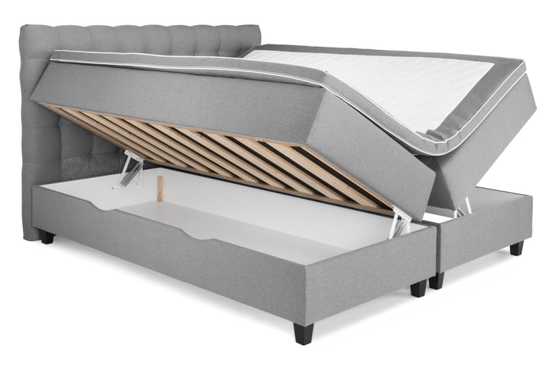 Komplett Sängpaket Boxford Säng med Förvaring 180x200 - Ljusgrå (+Fler val) - Möbler - Säng - Kontinentalsäng