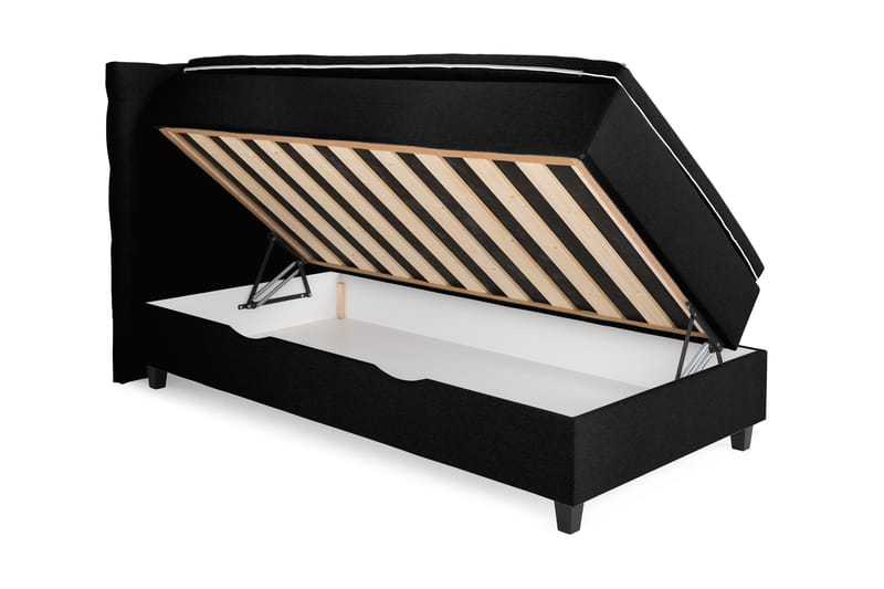 Komplett Sängpaket Boxford Säng med Förvaring 80x200 - Svart (+Fler val) - Kontinentalsäng - Enkelsäng - Komplett s�ängpaket