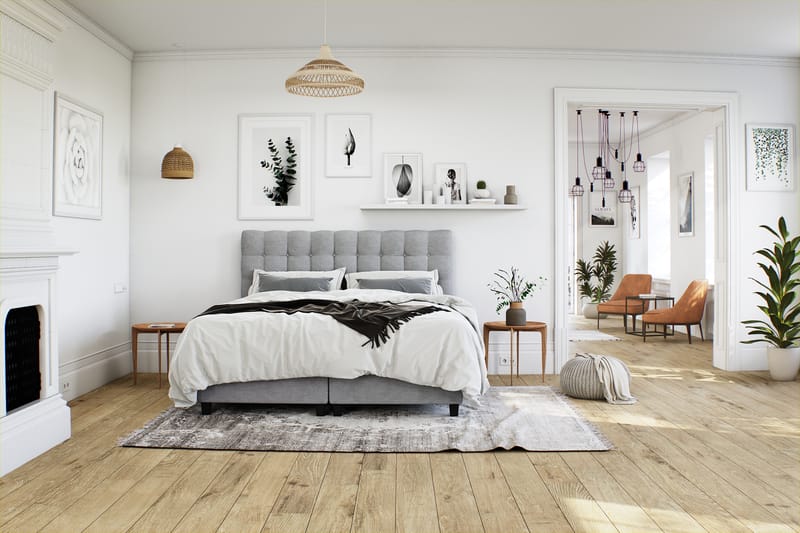 Komplett Sängpaket Boxford Säng med Förvaring 90x200 - Ljusgrå (+Fler val) - Möbler - Säng - Kontinentalsäng