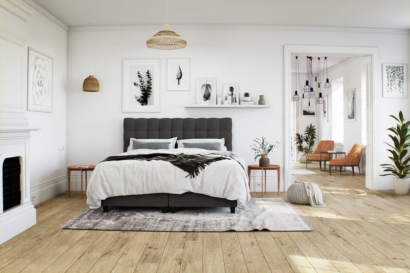 Komplett Sängpaket Boxford Säng med Förvaring 90x200 - Mörkgrå (+Fler val) - Möbler - Säng - Kontinentalsäng