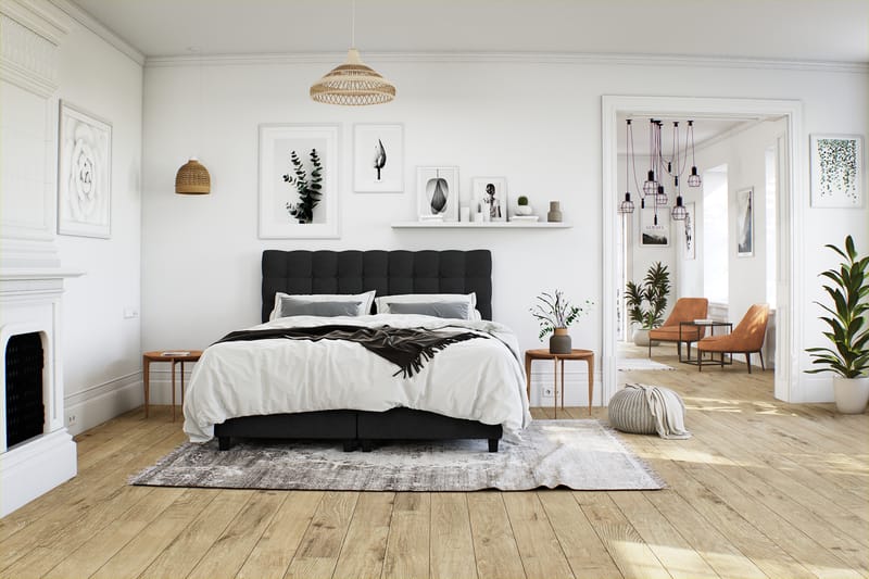 Komplett Sängpaket Boxford Säng med Förvaring 90x200 - Svart (+Fler val) - Möbler - Säng - Kontinentalsäng