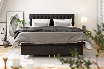 Komplett Sängpaket Celine  120x200 cm - Svart|Sammet - Möbler - Säng - Kontinentalsäng