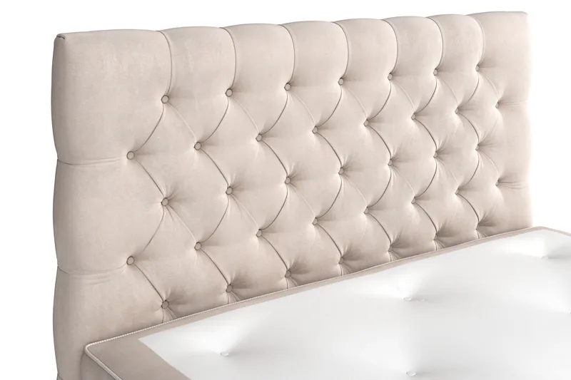 Komplett Sängpaket Celine  140x200 cm - Beige|Sammet - Möbler - Säng - Kontinentalsäng