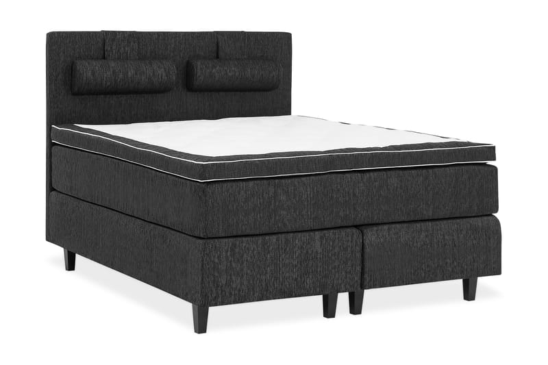 Komplett Sängpaket Charleston Svart - 160x200 cm - Kontinentalsäng - Dubbelsäng - Komplett sängpaket