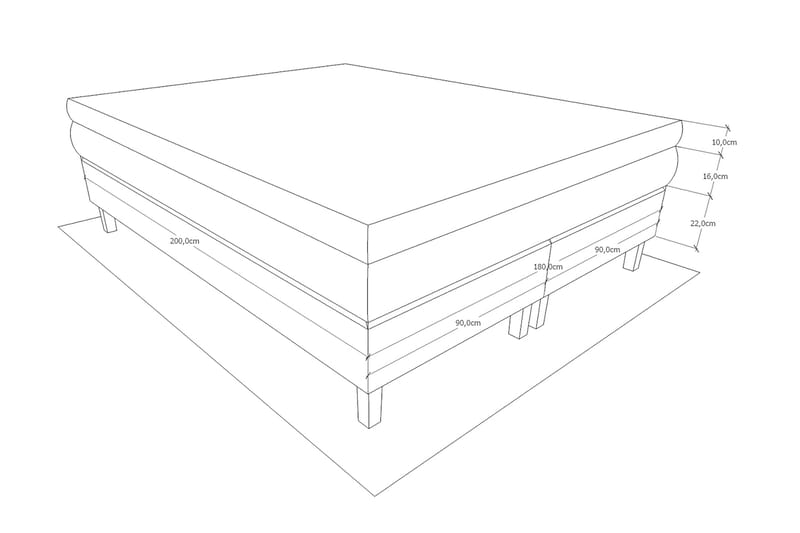 Komplett Sängpaket Charleston Svart - 160x200 cm - Möbler - Säng - Kontinentalsäng