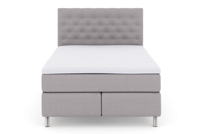 Komplett Sängpaket Choice No 3 140x200 Fast/Medium - Ljusgrå|Metall - Kontinentalsäng - Komplett sängpaket